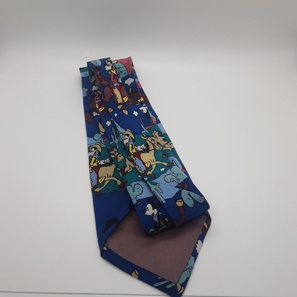 Balancine Vintage disney Mickey Mouse & Goofy Men's Tie Pure Silk - Picture 6 of 8